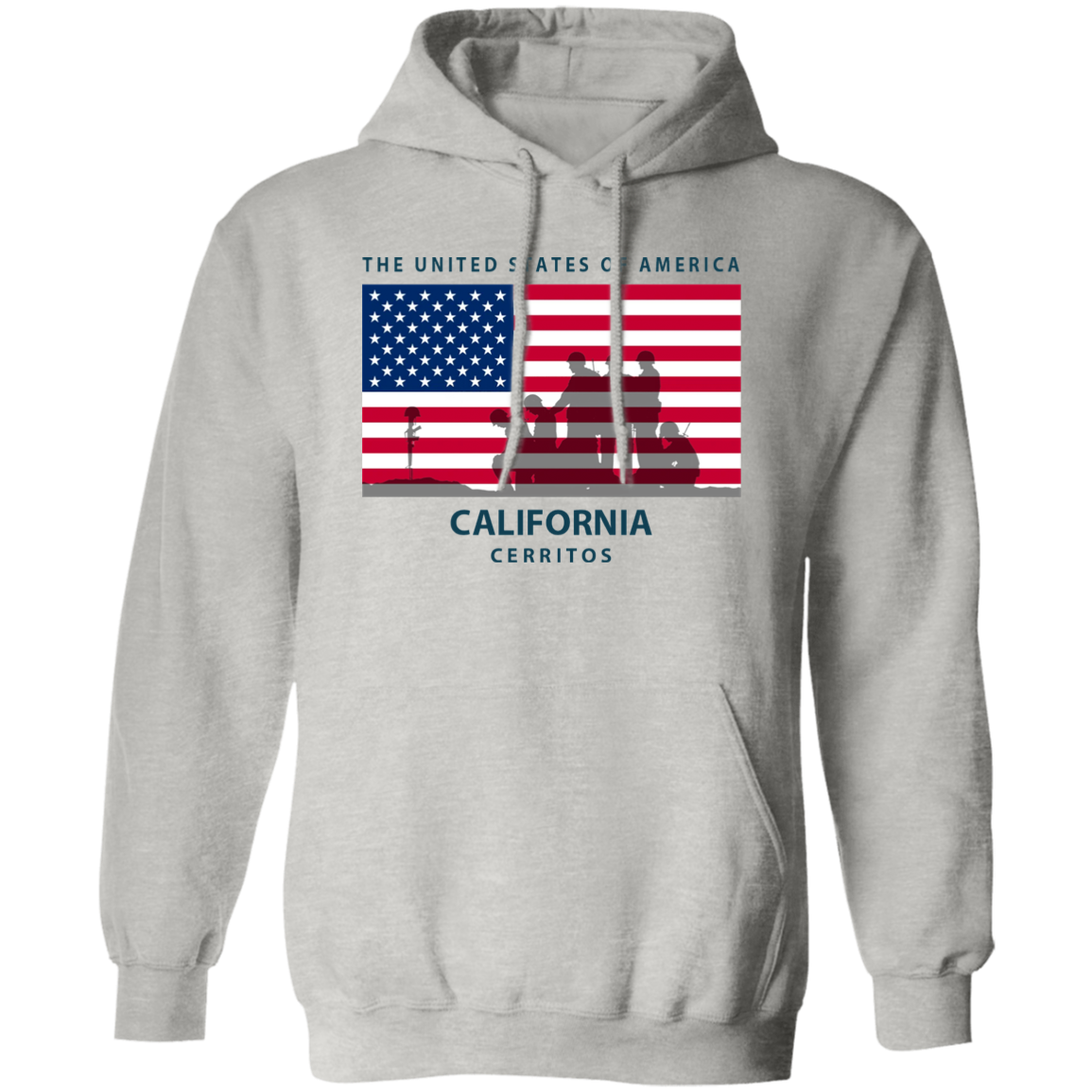 God Bless America American Flag Hoodie (Customizable State & City)