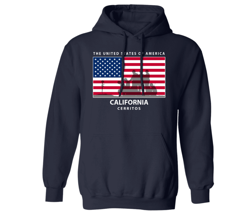 God Bless America American Flag Hoodie (Customizable State & City)