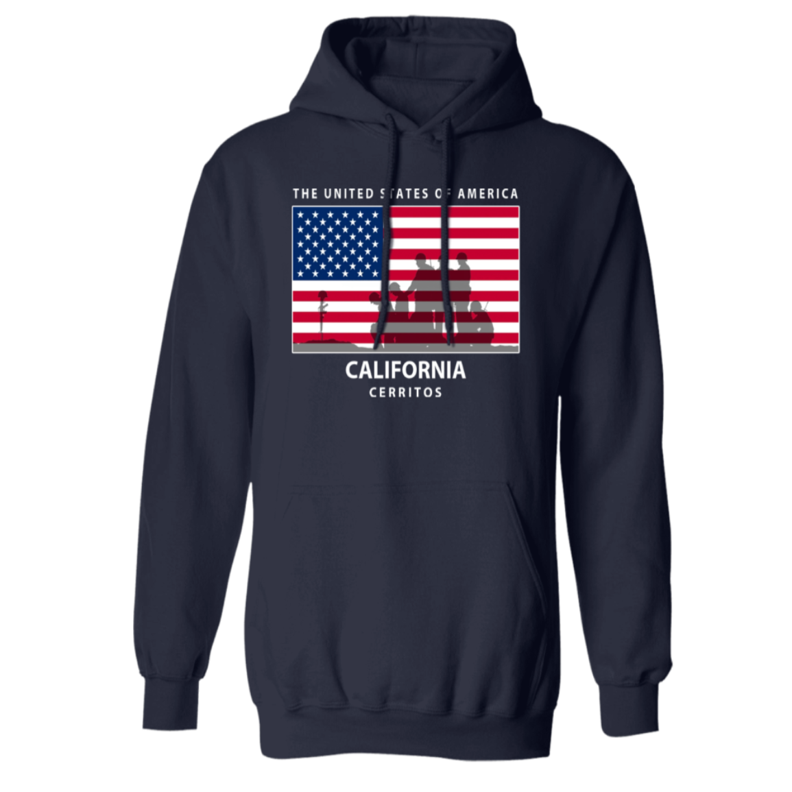 God Bless America American Flag Hoodie (Customizable State & City)