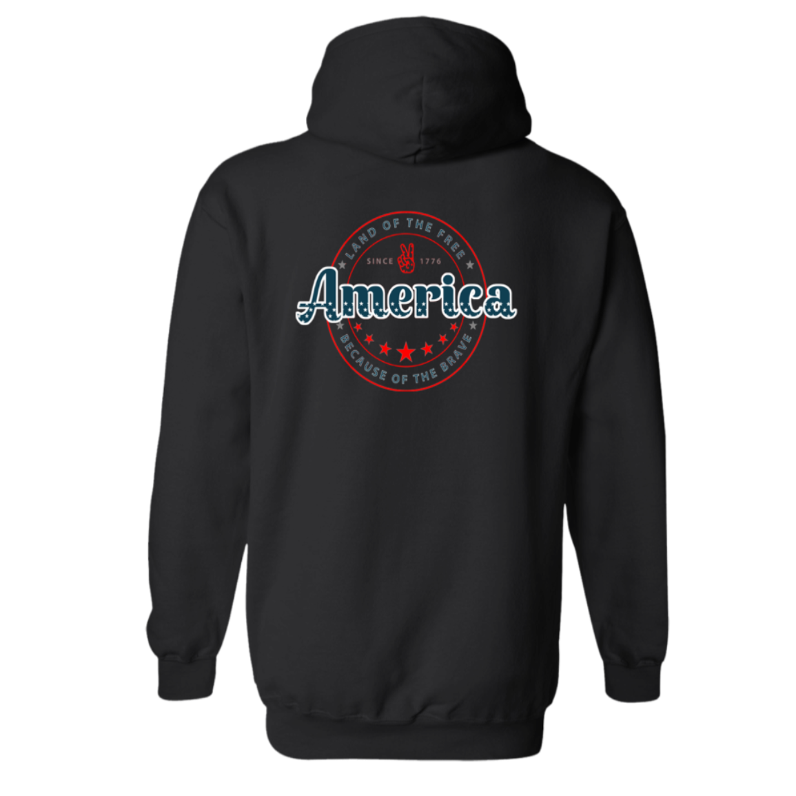 God Bless America American Flag Hoodie (Customizable State & City)
