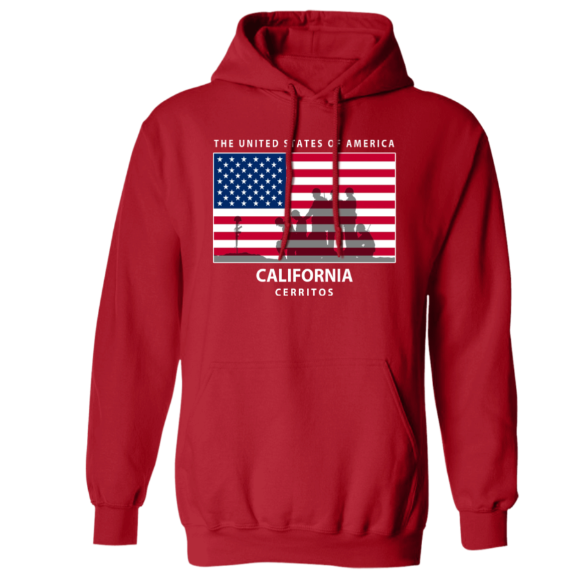 God Bless America American Flag Hoodie (Customizable State & City)