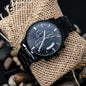 Black Chronograph Watch w/Customizable Engraved Message
