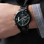 Black Chronograph Watch w/Customizable Engraved Message