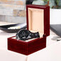 Black Chronograph Watch w/Customizable Engraved Message