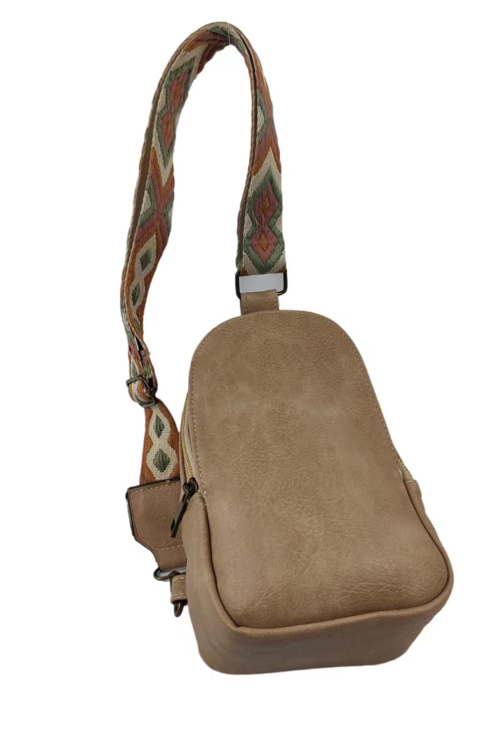 Adjustable Patterned Strap PU Leather Sling Bag