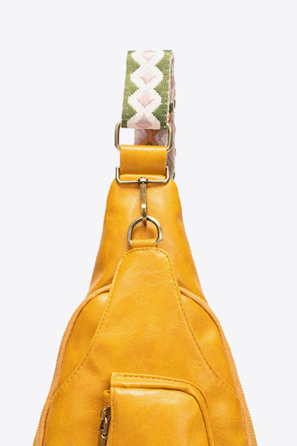 Pocketed PU Leather Sling Bag