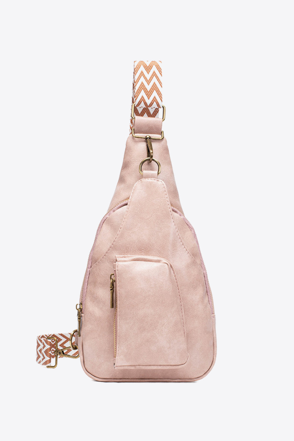 Pocketed PU Leather Sling Bag