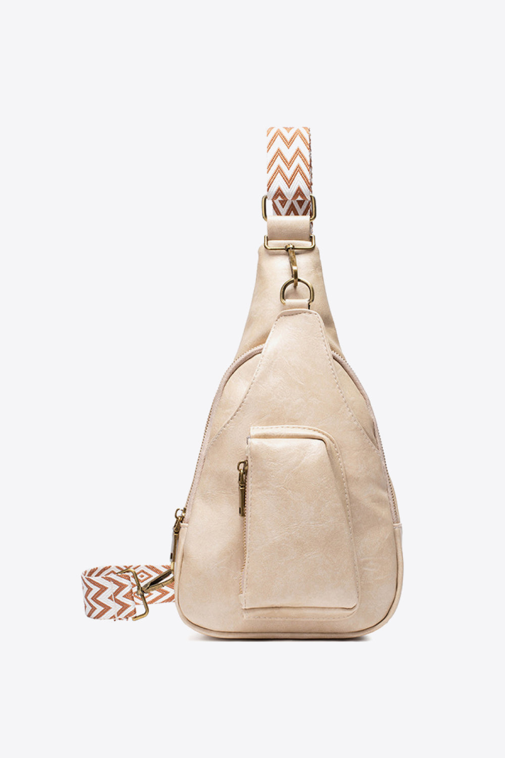 Pocketed PU Leather Sling Bag