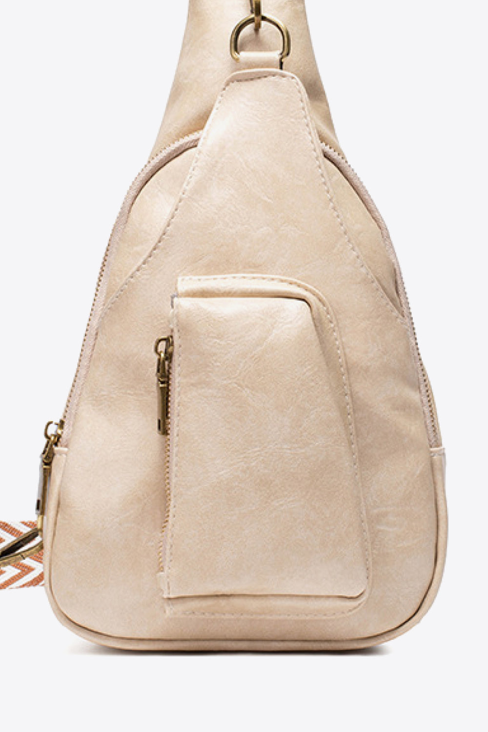 Pocketed PU Leather Sling Bag