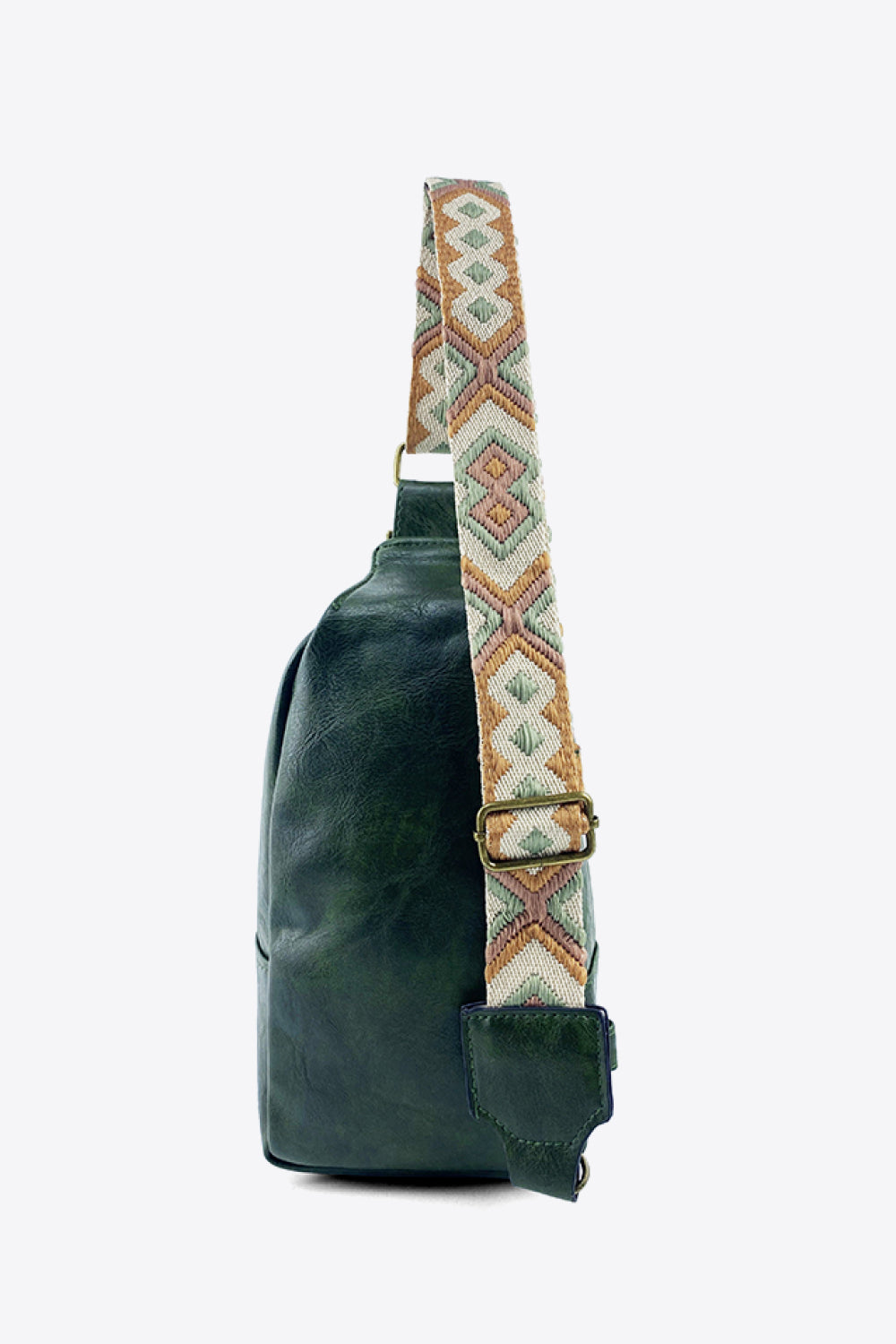 Adjustable Patterned Strap PU Leather Sling Bag