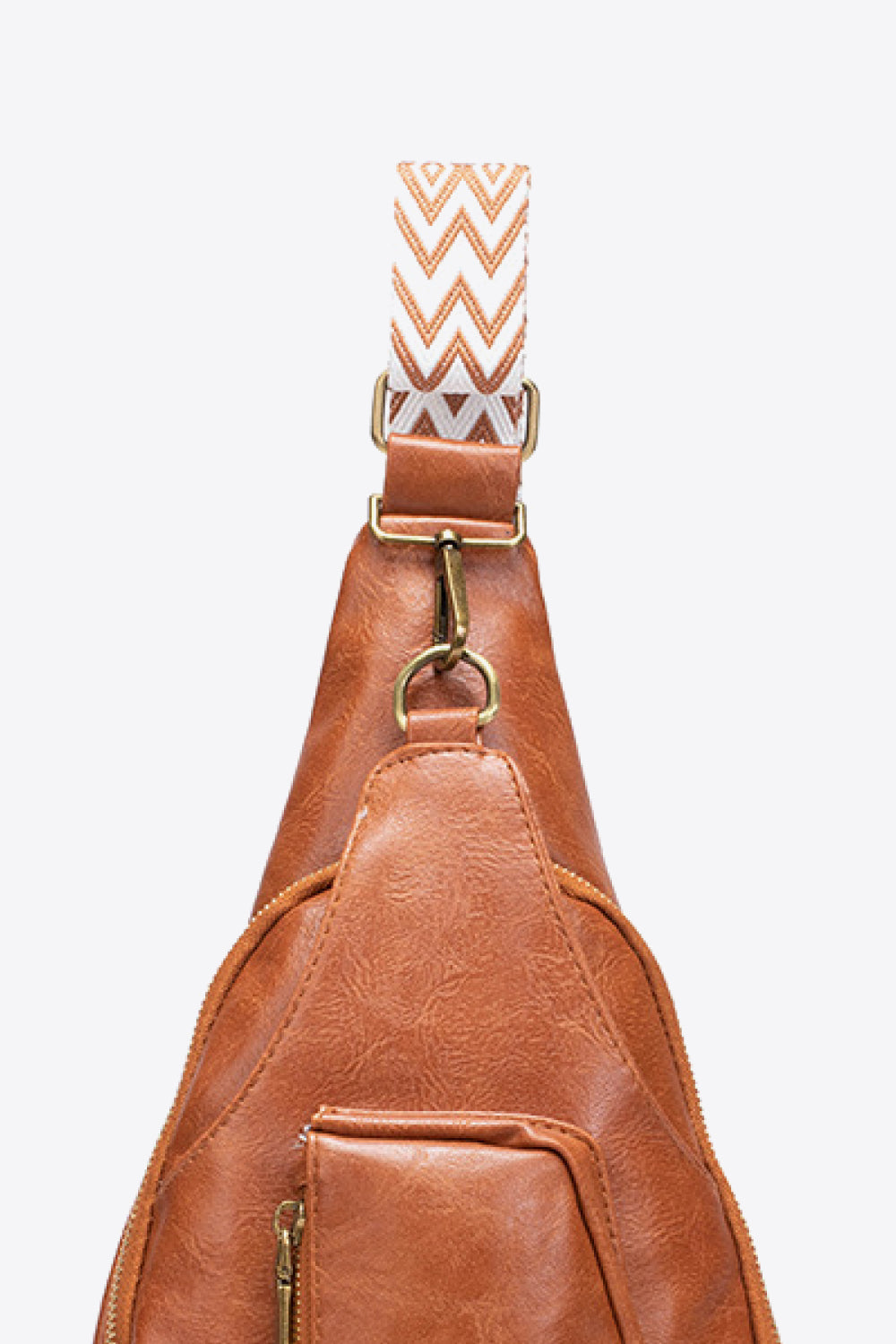 Pocketed PU Leather Sling Bag