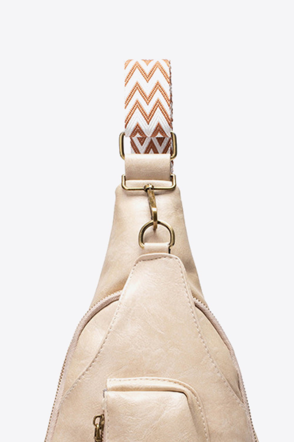 Pocketed PU Leather Sling Bag