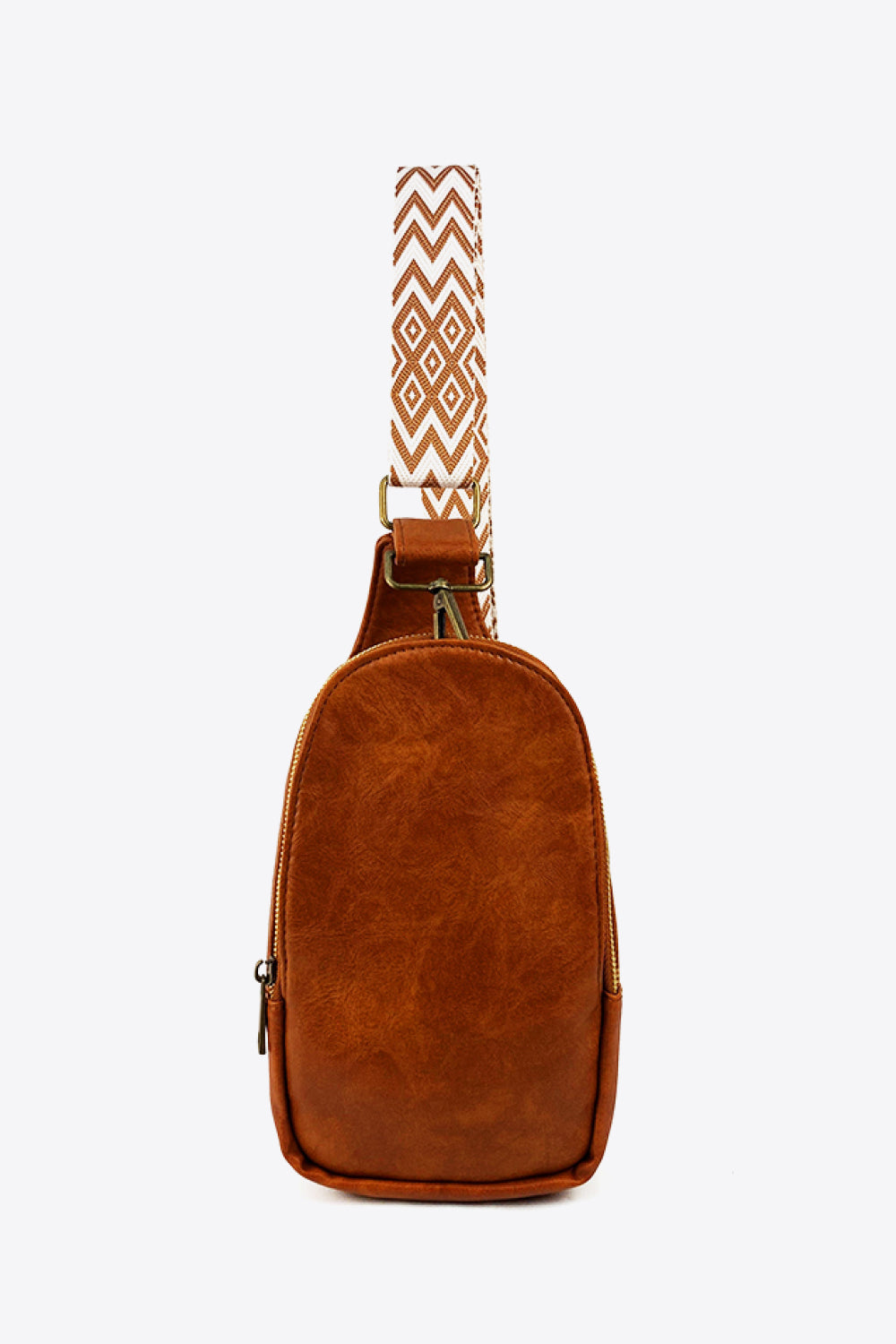 Adjustable Patterned Strap PU Leather Sling Bag