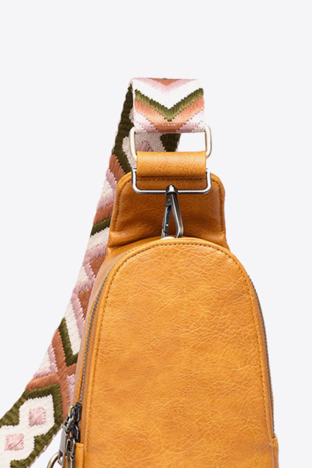Adjustable Patterned Strap PU Leather Sling Bag