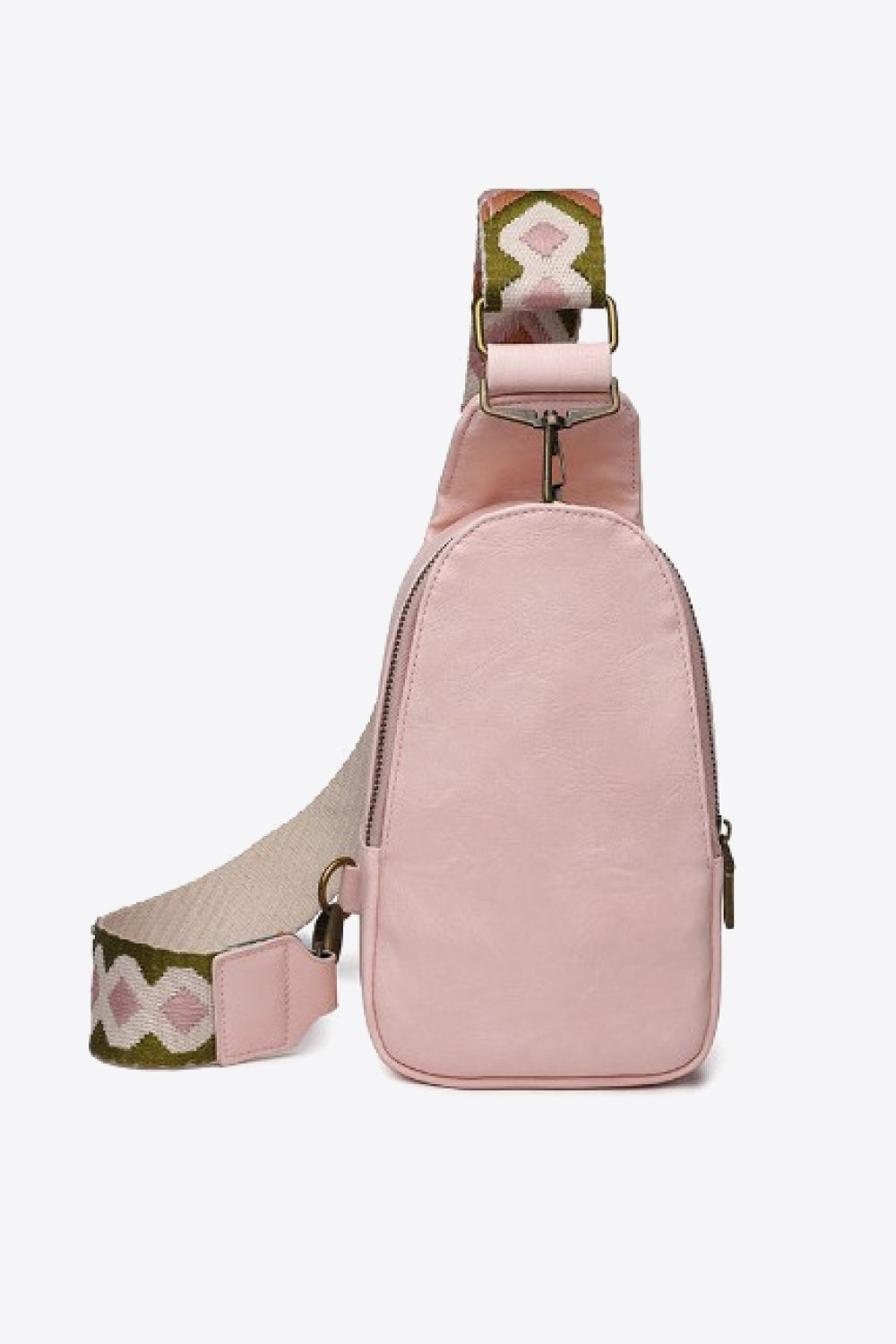 Adjustable Patterned Strap PU Leather Sling Bag