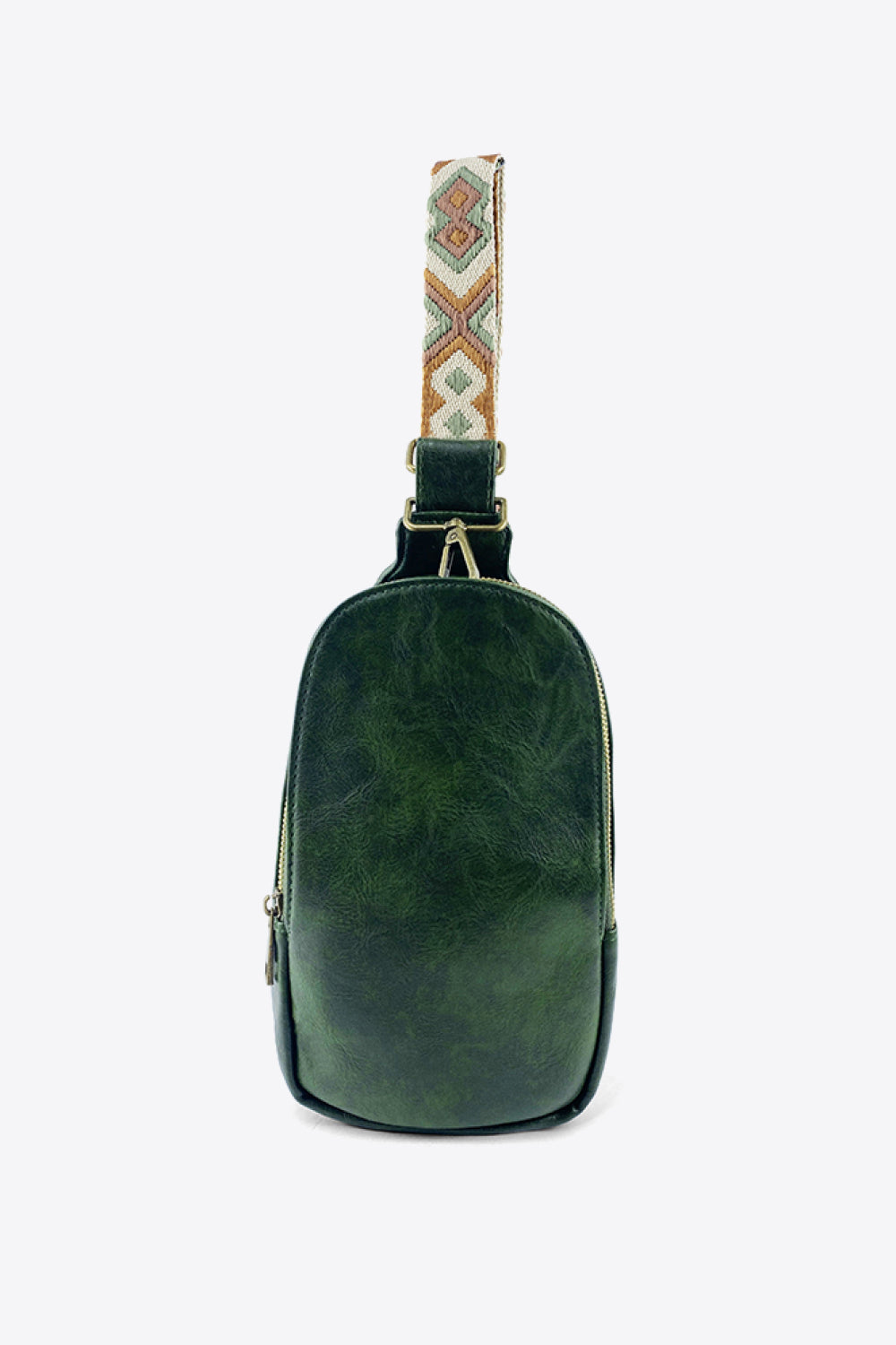 Adjustable Patterned Strap PU Leather Sling Bag