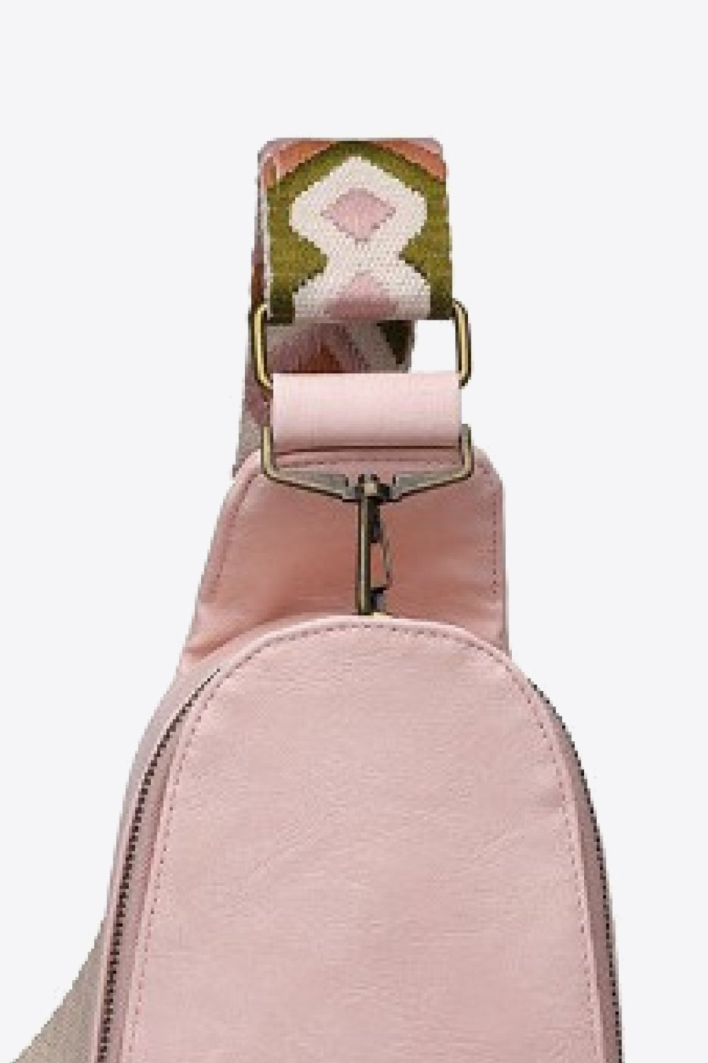 Adjustable Patterned Strap PU Leather Sling Bag