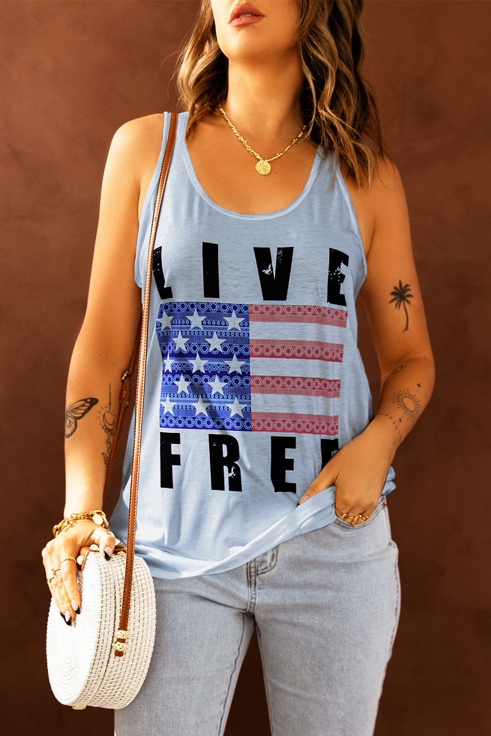 God Bless America Live Free Tank