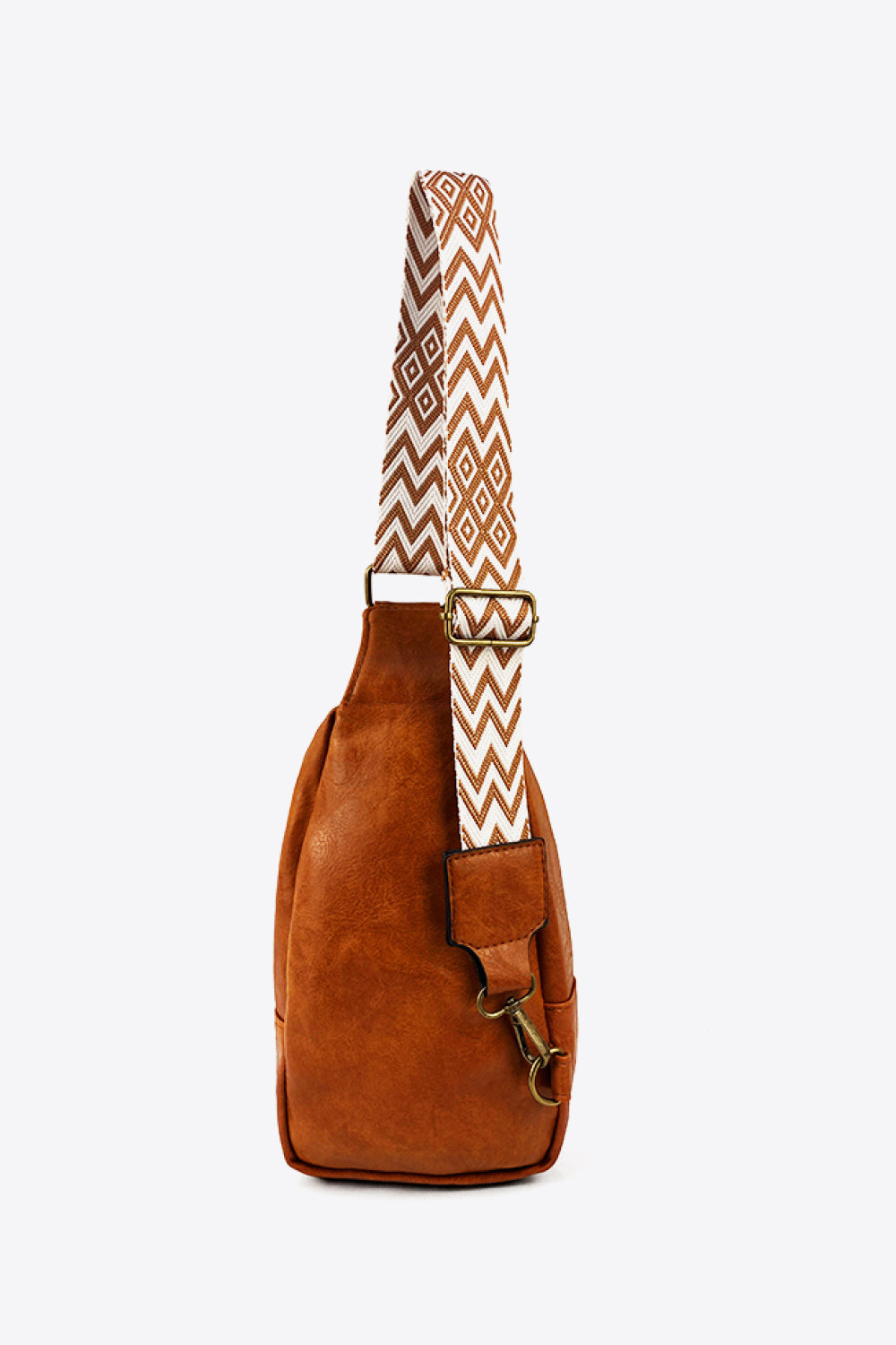 Adjustable Patterned Strap PU Leather Sling Bag