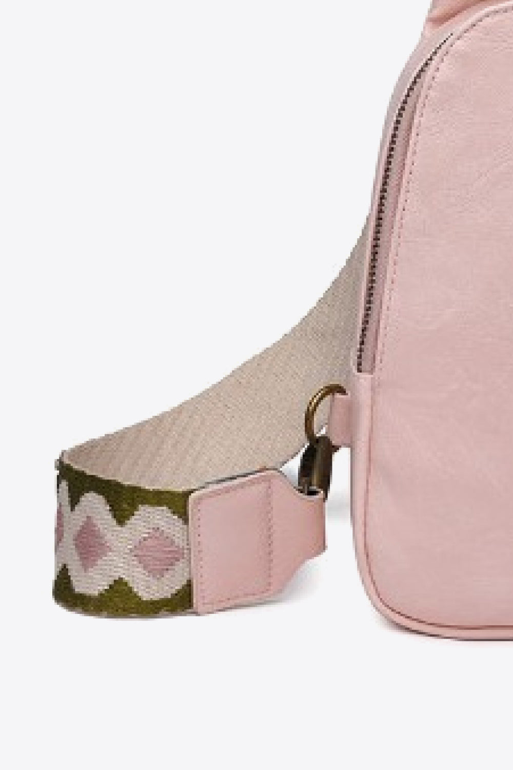Adjustable Patterned Strap PU Leather Sling Bag