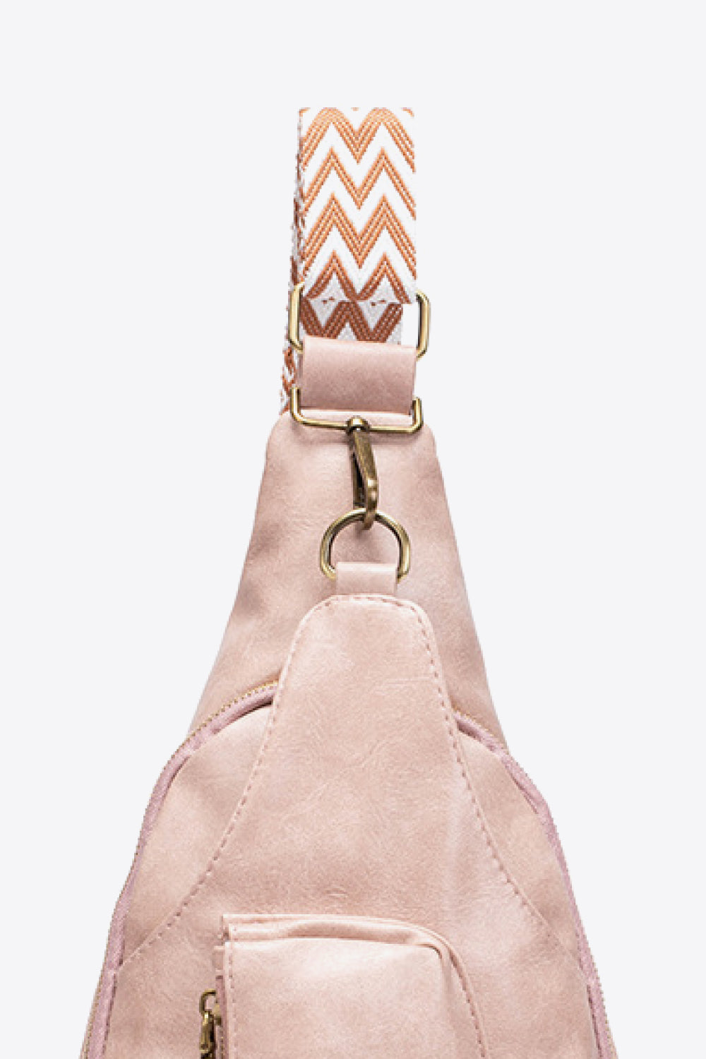 Pocketed PU Leather Sling Bag