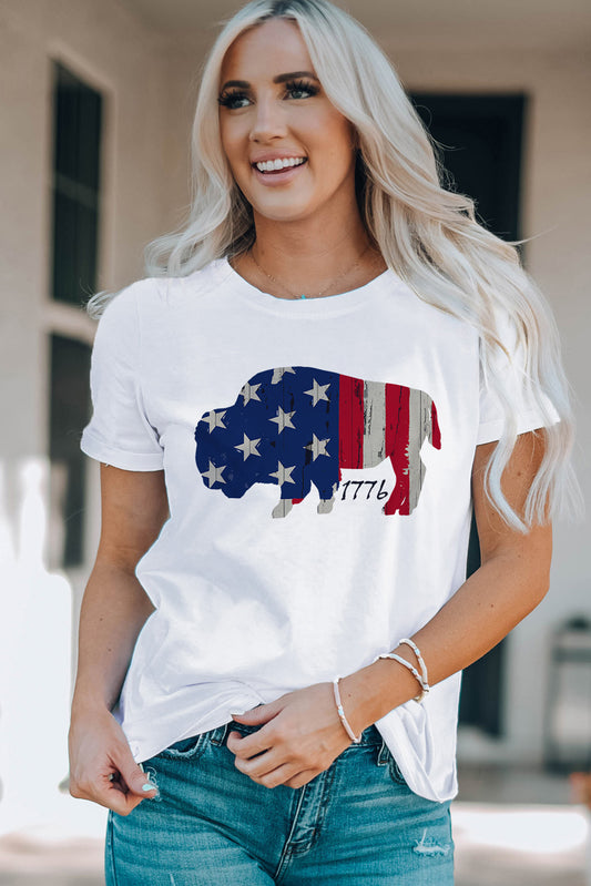 God Bless America Stars and Stripes 1776 Tee